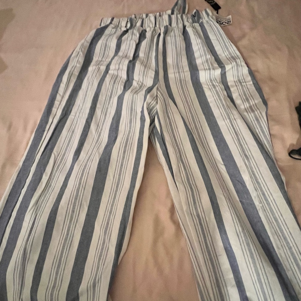 Liberty Love Blue and White Striped Linen Pants